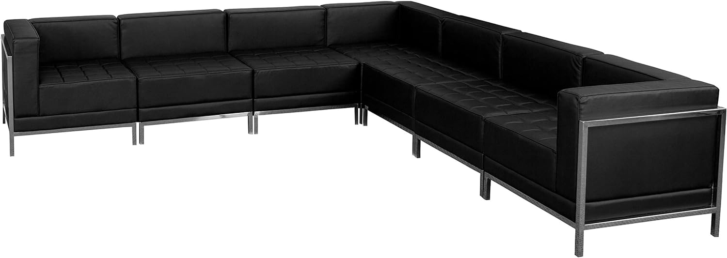 Flash Furniture HERCULES Imagination Series Black LeatherSoft Sectional Configuration, 7 Pieces