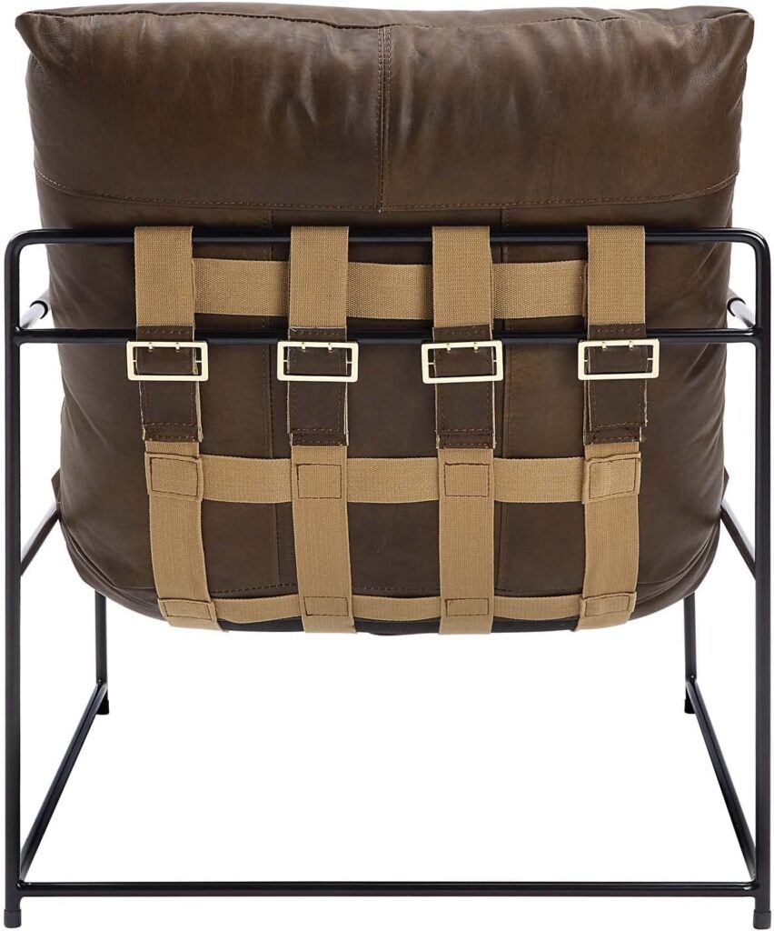 Acme Furniture Saturn Leather Metal Frame Accent Chair Cushion Acme Furniture Saturn Leather Metal Frame Accent Chair Cushion