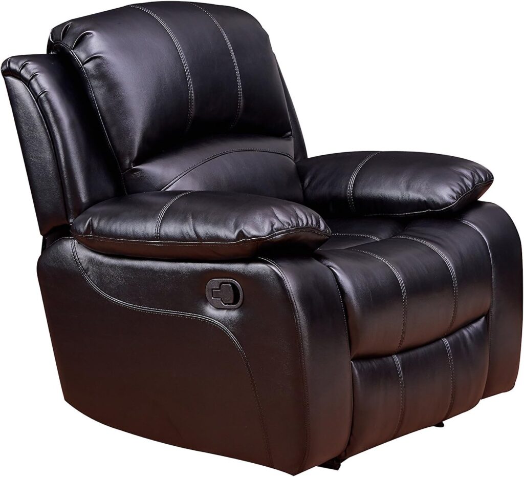 Betsy Furniture 3PC Bonded Leather Recliner Set Living Room Set, Sofa, Loveseat, Chair 8018 (Brown, Living Room Set 3+2+1)