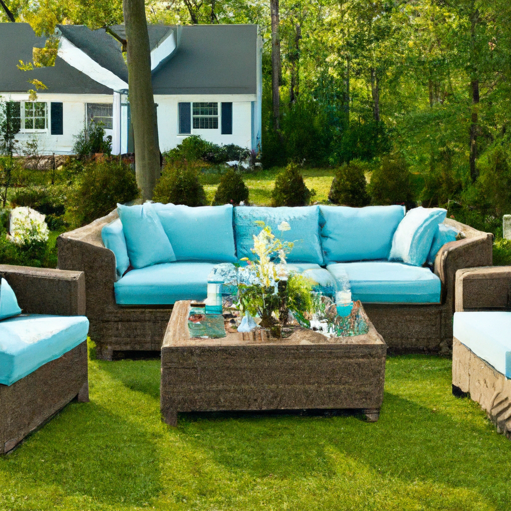 Crosley Furniture KO70439DW-CR Thatcher Outdoor Wicker 4-Piece Sofa Set (Coffee Table Ottoman, Sofa, 2 Armchairs), Driftwood with Creme Cushions