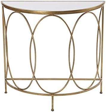 JYDQM Simple Iron Golden Semi-Circular Creative Porch Table Creative Glass Table Storage Nordic Furniture Porch Table