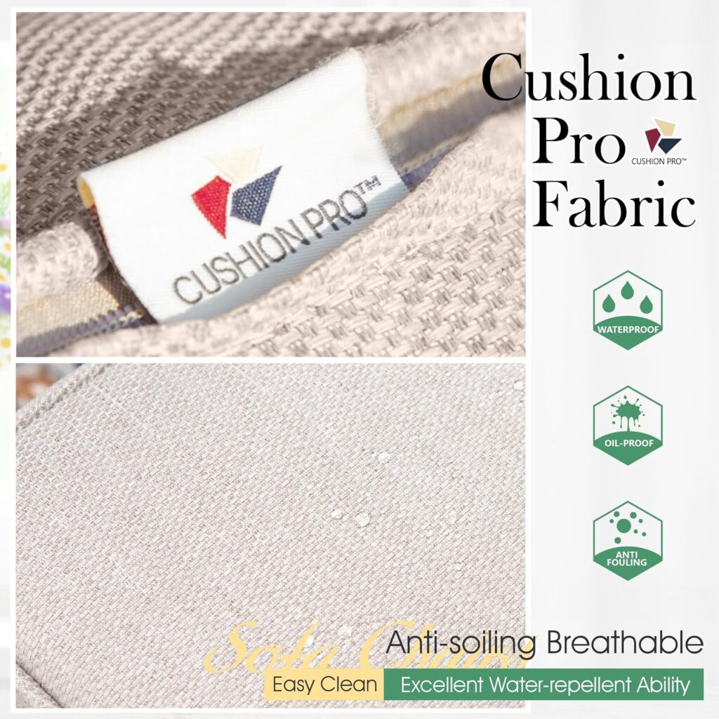 Sophia  William Patio Furniture Sets 6 Pcs Outdoor Conversation Set 7 Seats, 1 x 3-Seat Sofa, 2 x Cushioned Swivel Sofa Chairs, 2 Ottomans, Marbling Metal Coffee Table Garden Backyard Poolside