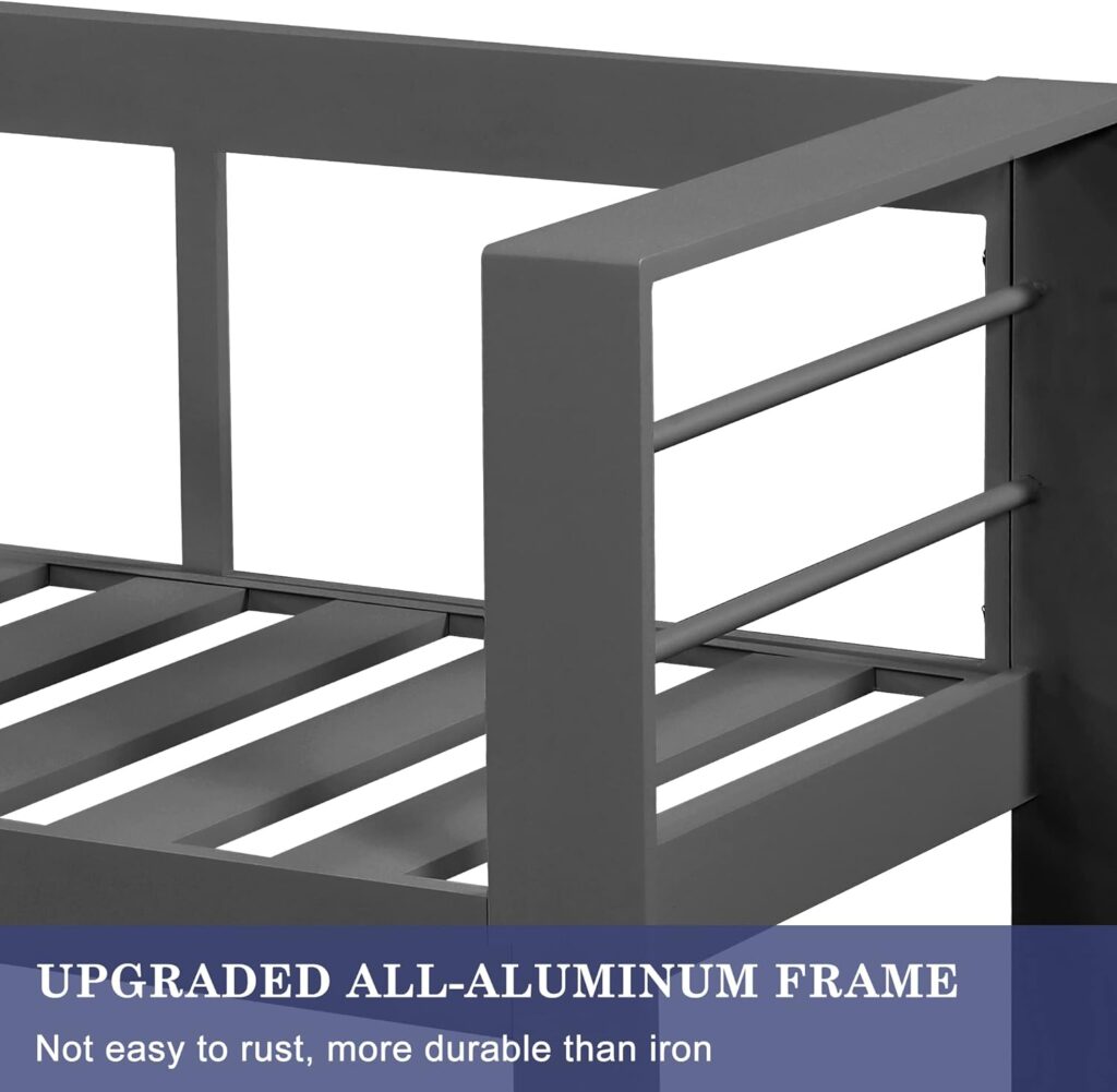 Wisteria Lane Aluminum Patio Furniture Set, 5 Piece Metal Outdoor Furniture Set with CSA Certified 54in Propane Gas Fire Pit Table, Patio Conversation Set with 5in Olefin Cover Cushions (Dark Grey)