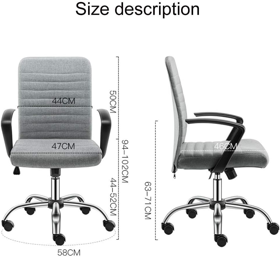 ZXFDXDP Furniture/Home Office Furniture Single Cotton Chair Comfortable Dormitory Lazy Chair Office Back Swivel Chair Company Meeting Chair, Adjustable Height (Color : Gray)