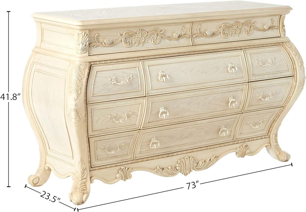 Acme Ragenardus 11 Drawers Dresser in Antique White