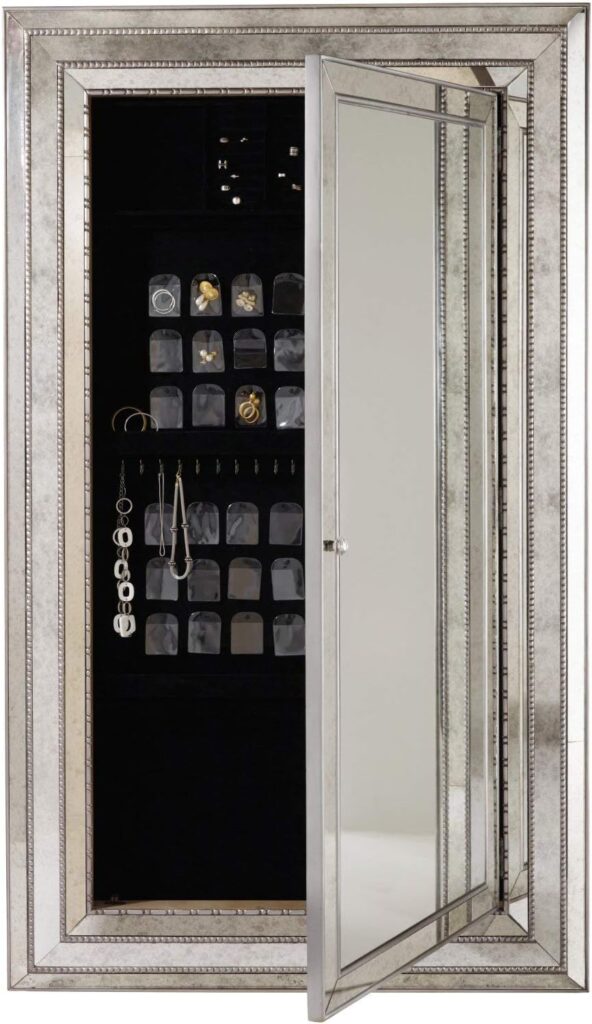 Hooker Furniture 638-50012 Melange Glamour Armoire Storage, Champagne-Colored Antique Silver and Gold