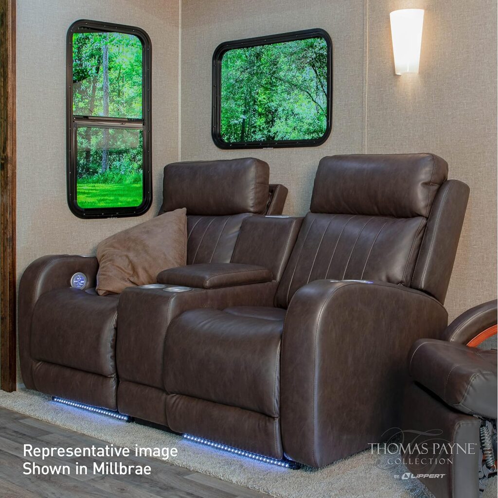 Thomas Payne® Seismic Series Luxury RV Theater Seating Recliner - Left Hand Configuration, Millbrae – Remote Control Power Recline, Massage and Lumbar – Power Port Accessory Compatible – 2020129321